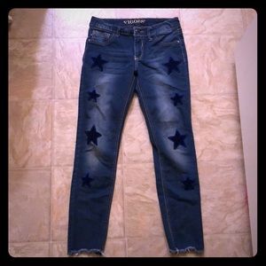Jeans with dark blue stars